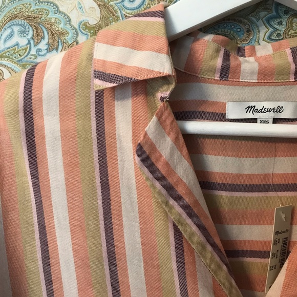 NWT Madewell Courier Button Back Shirt in Rainbow - Picture 5 of 8